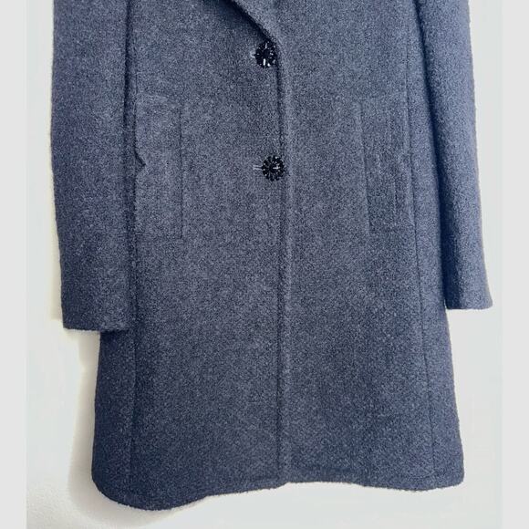 Kate Spade Faux Fur Lapel Coat Wool/Alpaca Blend Black Size US 2 - Picture 7 of 11